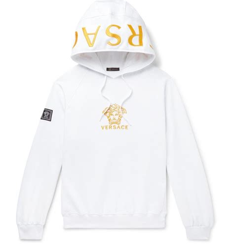 white versace jumper mens|versace hoodie men's sale.